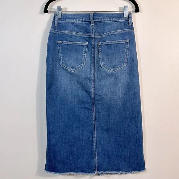 Denim Midi Skirt - Picture 2 of 7